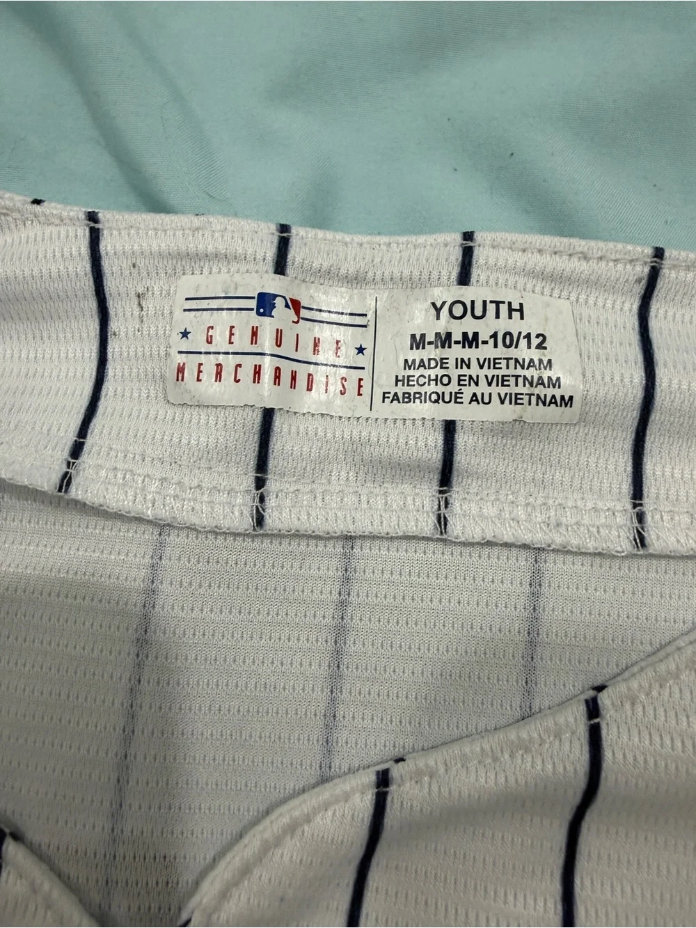 MLB New York Yankees White Navy Pinstripe Kids Jersey